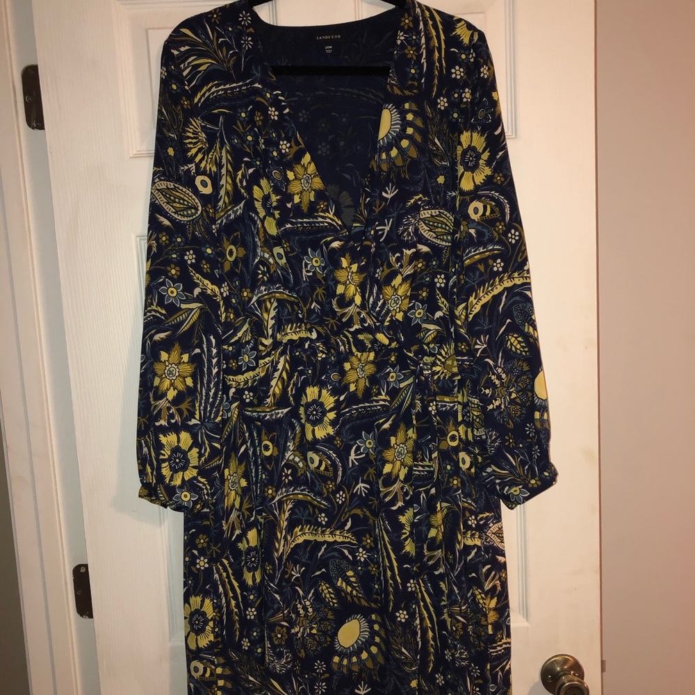 🖤 Lands End faux wrap dress. Size 20